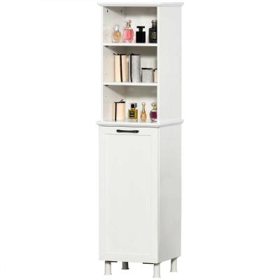 Badkamermeubel badkamerkast highboard met wasmand planken ongewoven stof