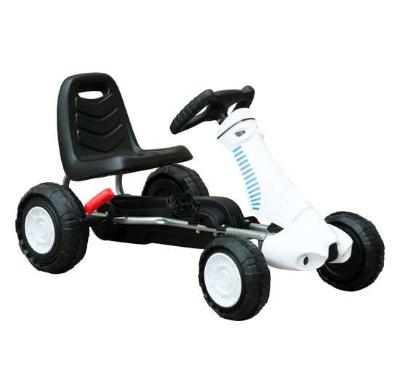 Homcom Pedal Go Kart W/Rubber Wheels-White/Black