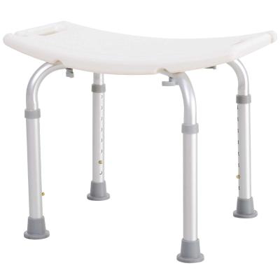 HOMCOM Plastic Non-Slip Portable Bathroom Stool White