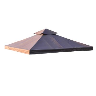Outsunny 3x3 m Double-Tier Canopy Top Replacement-Coffee