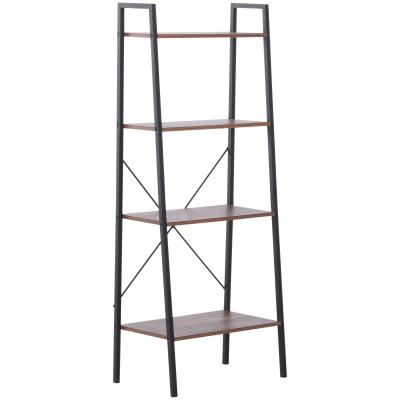 HOMCOM 4-Tier Vintage Ladder Shelf Bookcase Storage Rack Stand Plants Display Bookshelf