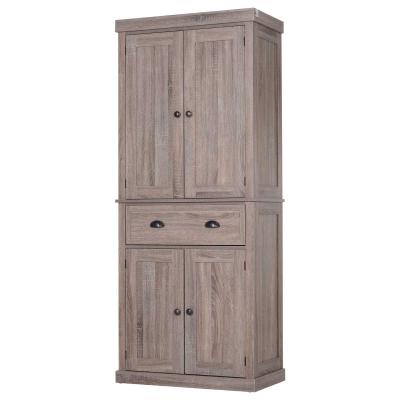 HOMCOM MDF Freestanding Kitchen Pantry Cabinet Wood Tone
