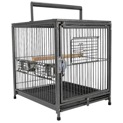 Pawhut Bird Travel Cage, 46Lx36Wx56H cm, Metal-Black