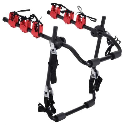 HOMCOM Foldable 3 Bike Carrier Car Back Mount Bicycle Rack Trunk SUV Universal Straps
