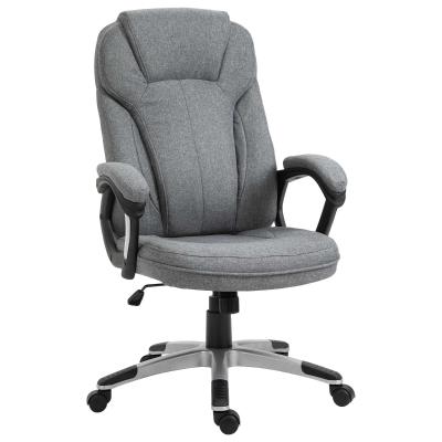 Vinsetto High Back Office Chair Rocking Ergonomic Swivel with Armrest - Grey