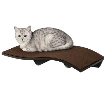 PawHut Wall Mounted Cat Shelf Perch Kitten Bed w/ Removable Carpet Accessories
