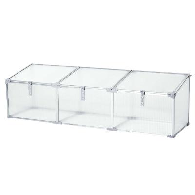 Outsunny 71” Aluminum Greenhouse Plants Raised Bed Vented Cold Frame Protector Transparent