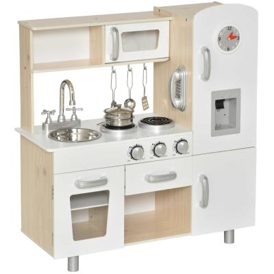 HOMCOM Kids Pretend Play MDF Kitchen Set White