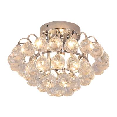 HOMCOM 30x30cm K9 Crystal Droplets Ceiling Pendant Light Silver