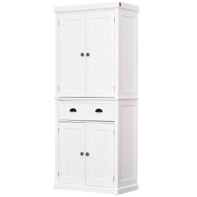 HOMCOM MDF Freestanding Tall Kitchen Cabinet White