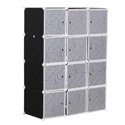 HOMCOM DIY Portable Wardrobe Closet, 111L x 47W x 145Hcm-Black/White