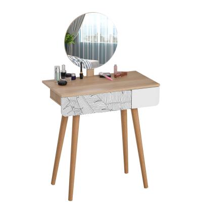 HOMCOM Wooden Nordic Dressing Table Brown/White