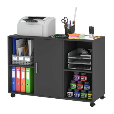 Vinsetto Mobile Printer Stand File Cabinet 360 Degree Casters E1 Particle Board Black
