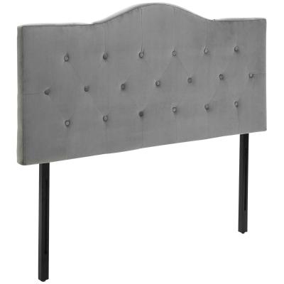 HOMCOM hoofdeinde voor bed van populierenhout met grijze polyester stoffering 137x8x134 cm
