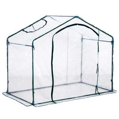 Outsunny 1.8m Portable Walk-in PVC Greenhouse, 180Lx105Wx150H cm-Green