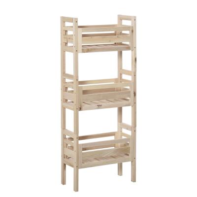 Outsunny 3pcs Wood Flower Stand Flower Pot Display Organizer w/ Slatted Shelves Natural