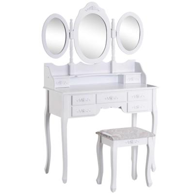 HOMCOM Shabby Chic Dressing Table W/Stool-White