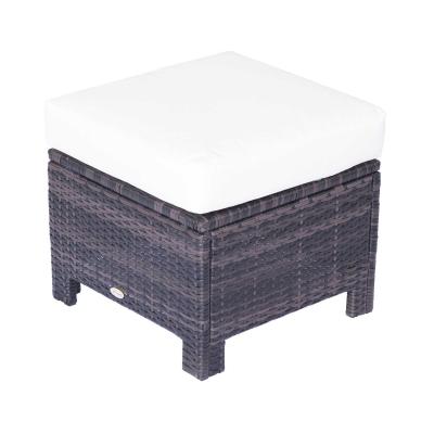 Outsunny Rattan Ottoman, 50Wx50Dx35H cm-Brown