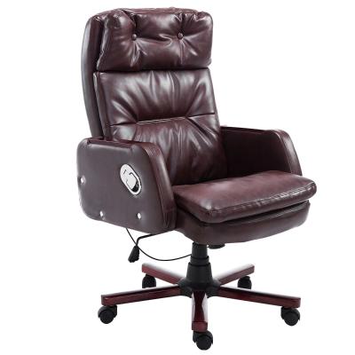 HOMCOM PU Leather Adjustable Office Chair-Brown