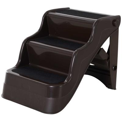 Pawhut Portable Pet 3 Steps Ramp Ladder-Brown