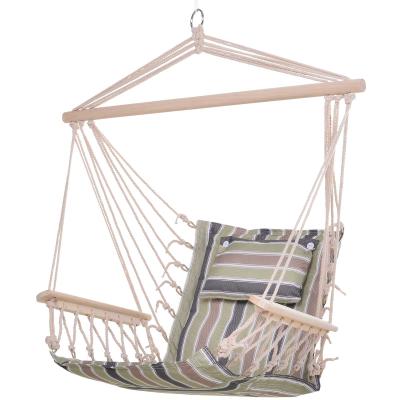 Outsunny 100x106cm Hanging Hammock Chair Safe Rope Frame Pillow Top Bar Multicoloured