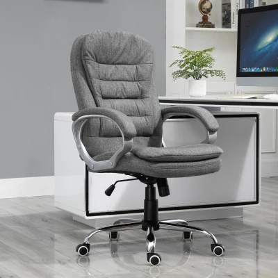 Vinsetto Ergonomische Bureaustoel Schommelfunctie Grijs