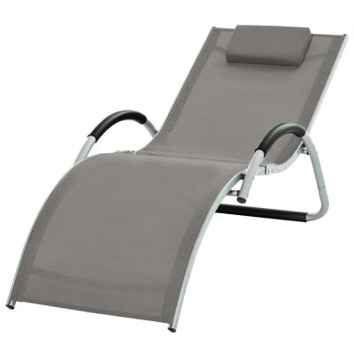 Outsunny Lounger Chair Portable Armchair with Removable Pillow for Yard Beach Texteline