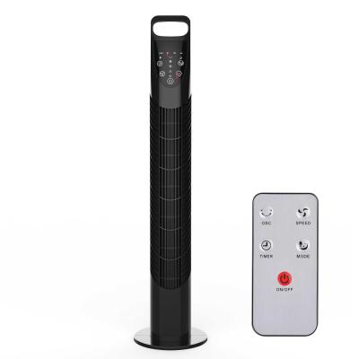 HOMCOM 40W Wind Speed Adjustable ABS Quiet Oscillating Tower Fan w/ Remote Black