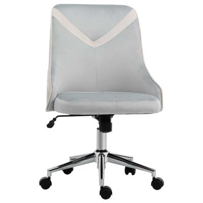 Vinsetto Leisure Chair Velvet-Feel Fabric Computer Home Bedroom Armless Rocking w/ Wheels