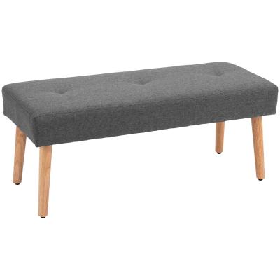 HOMCOM Multipurpose Bench Upholstered Seat/Footstool Wood Grey