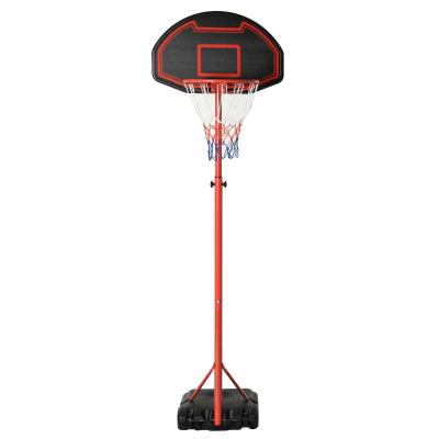 HOMCOM Steel Frame Adjustable Basketball Hoop Stand Black/Red