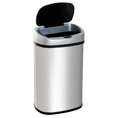HOMCOM Sensor Dustbin Touchless Rubbish Bin Automatic Garbage Bin Stainless Steel 48L