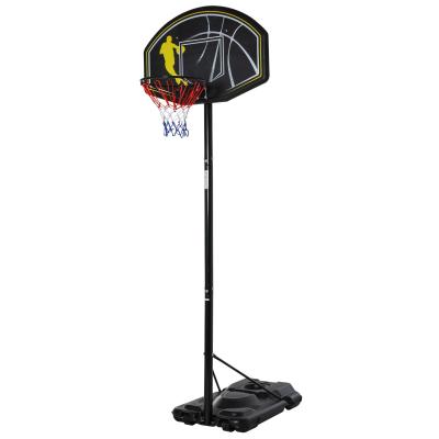 HOMCOM Portable Basketball Stand Net Hoop W/Wheels-Black