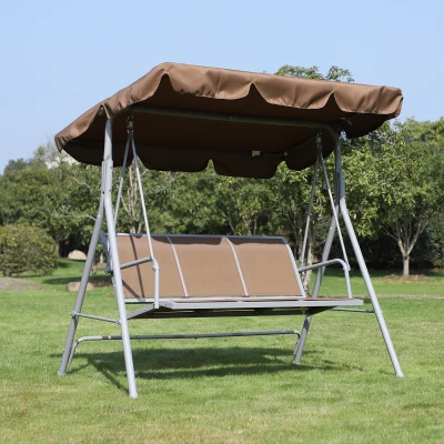 Outsunny Outdoor 3-Seater Swing Chair-Brown