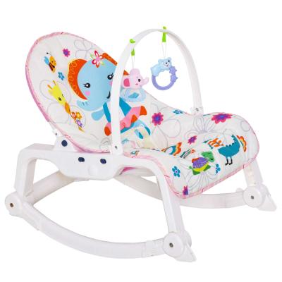 HOMCOM® Baby Schaukelsitz Schaukelstuhl vibrierende Babywippe mit Musik Tiermuster
