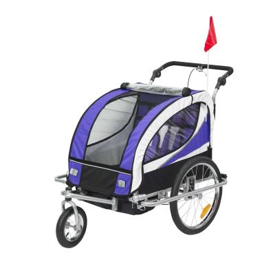 HOMCOM Steel Frame Children's 2-Seater Jogger Trailer Purple