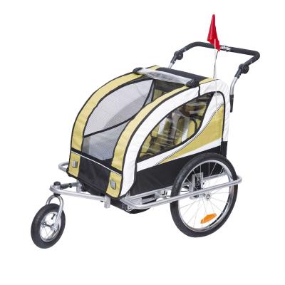 Kinderaanhanger 2 in 1 fietsaanhanger jogger aanhanger 360° draaibaar voor 2 kinderen