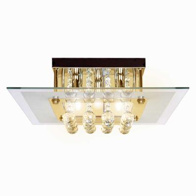 HOMCOM 5 Light K9 Crystal Droplet Ceiling Pendant Fixture Silver