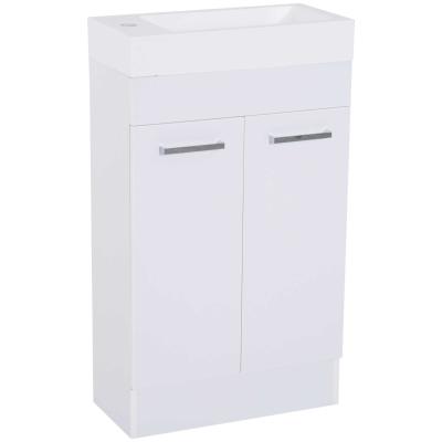 Kleankin Under Sink Bathroom Vanity Unit Ceramic Basin Sink Cloakroom Storage Cabinet Home Furniture - White