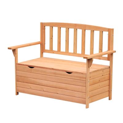 Outsunny Outdoor Garden Bench Patio Storage Box All Weather Deck Fir Wood
