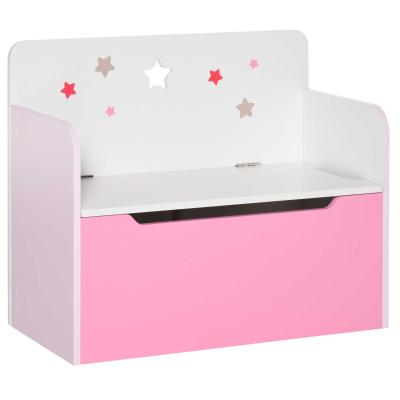HOMCOM Kids Wooden Toy Storage Box Chest Chair 2 in 1 w/ Gas Stay Bar Seating Bench