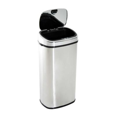 HOMCOM 68L Automatic Sensor Lid Steel Kitchen Bin Silver