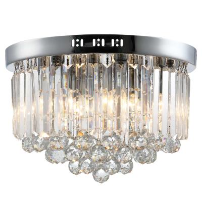 HOMCOM Luxurious Crystal Ceiling Light Chandelier for Living Room Kitchen Hall Silver
