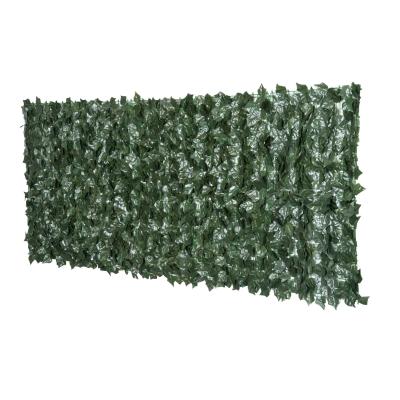 Outsunny Artificial Leaf Screen Panel, 2.4x1 m-Dark Green