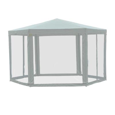 Outsunny Hexagon Netting Gazebo-Creamy White