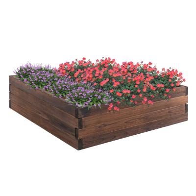 Outsunny Wooden Raised Garden Bed Planter Grow Containers Flower Vegetable Pot 80 x 80cm