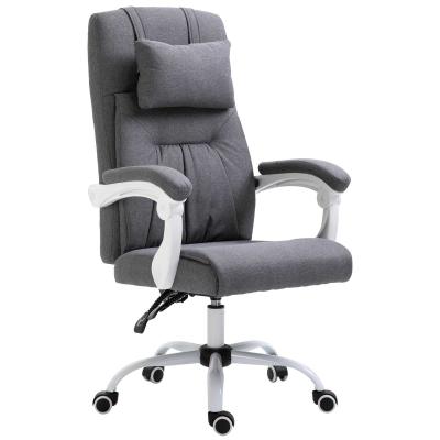 Vinsetto Office Chair w/ Massage Pillow Executive Reclining Ergonomic USB Charger Adjustable Height 360° Swivel Base Grey