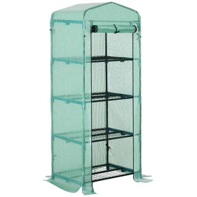 Outsunny Mini Greenhouse 4-Tier Portable w/ Clear Cover Plant Grow House Shed