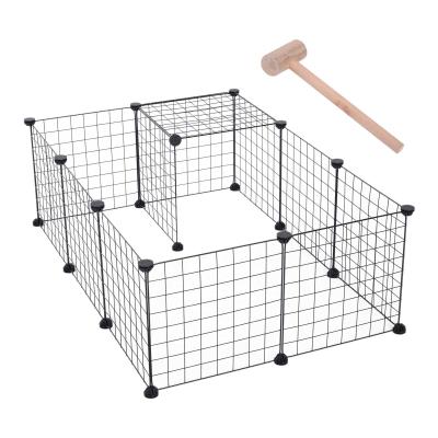 PawHut Modular Pet Playpen Metal Wire, 106Lx73Wx36Hcm-Black