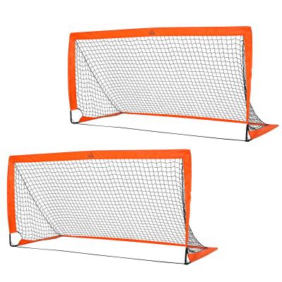 HOMCOM Tetoron Mesh Outdoor Folding Football Goal Orange